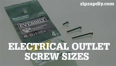 electrical box machine screw size|electrical outlet screw size chart.